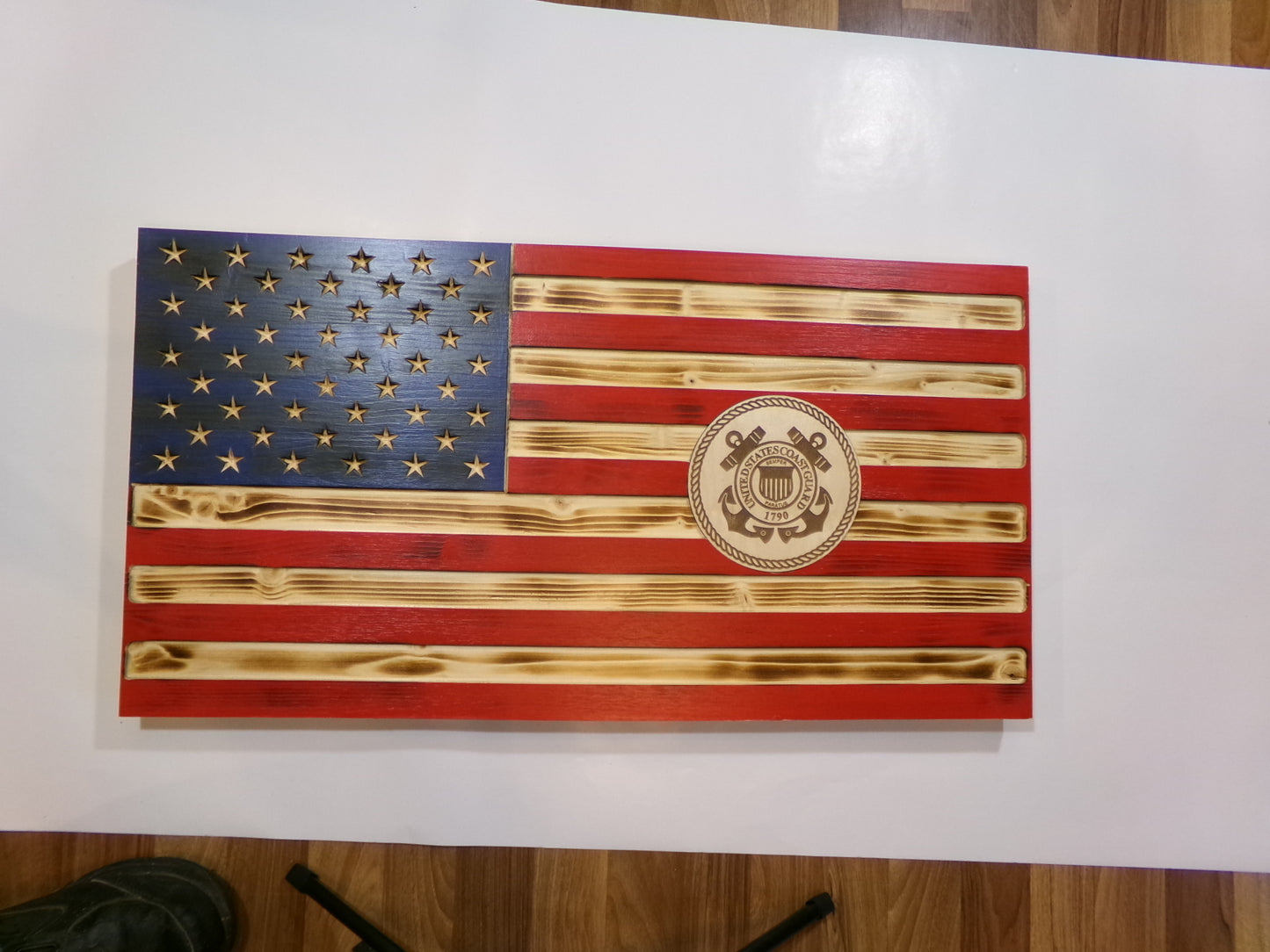 American Flag 16" X 30" with Coast Guard Seal