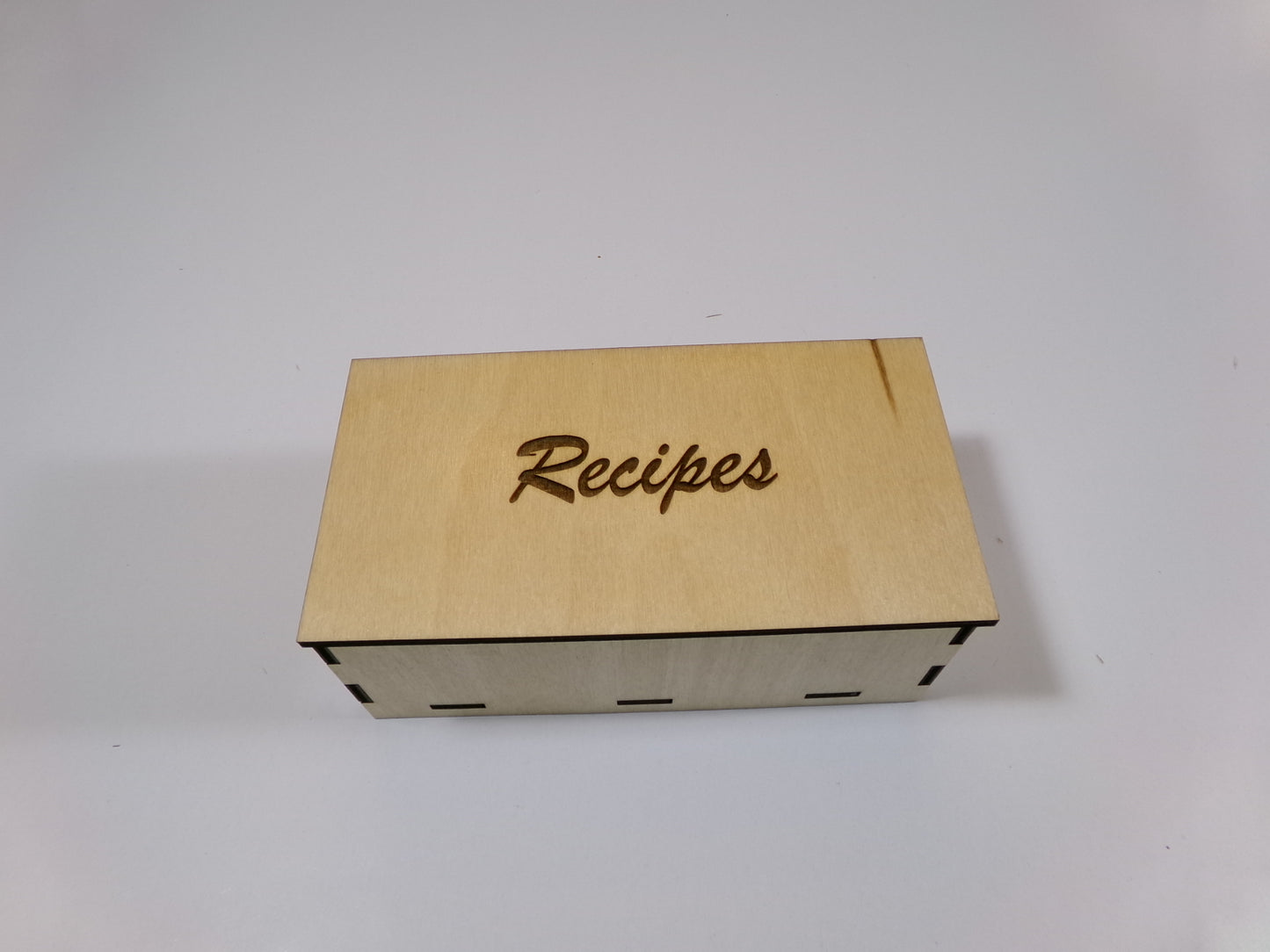 2-1/2" X 5" Wooden Box Engraved "Recipes"